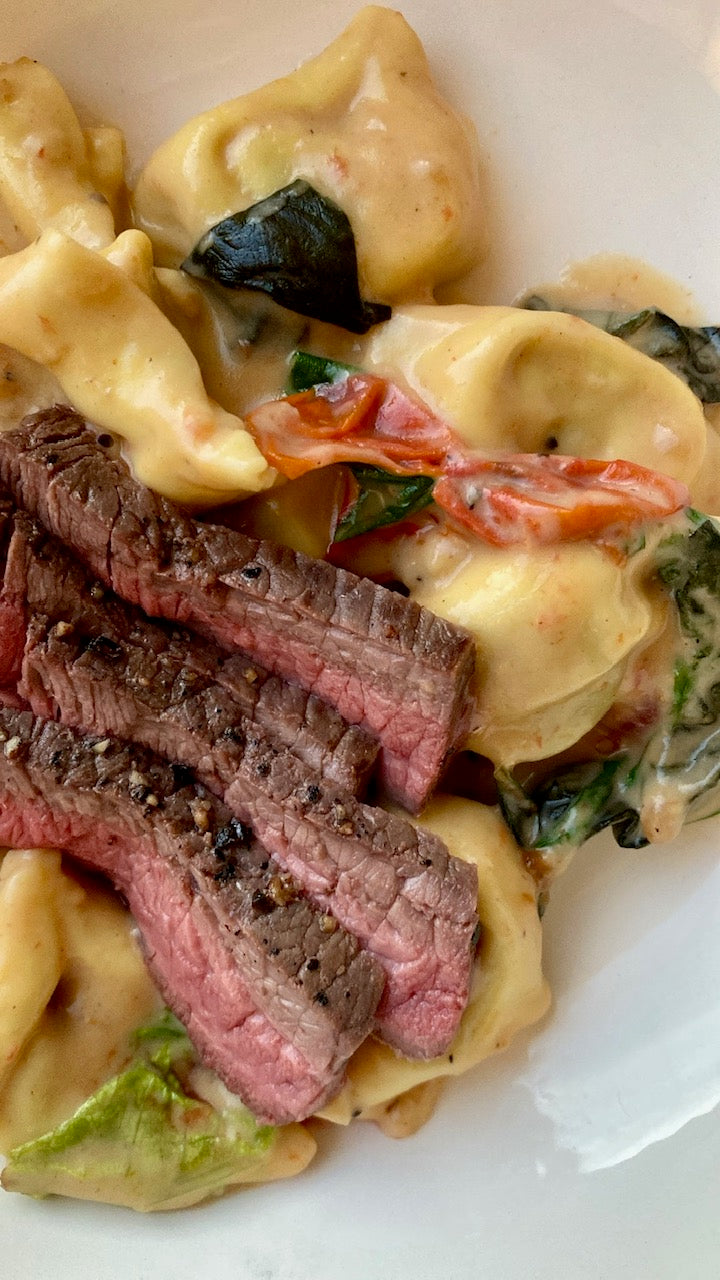 Creamy Blistered Tomato Steak Tortellini "Thing"