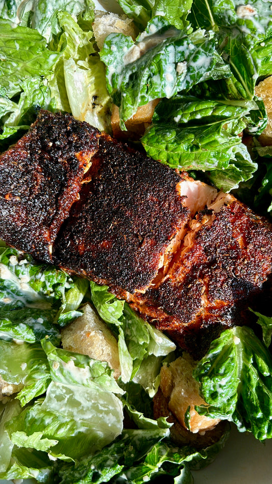Blackened Salmon Caesar Salad